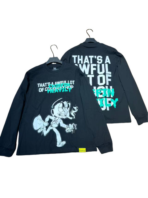 Big Head Cartoon Character Alphabet Print Long Sleeve T-Shirt 2 colors 28662828