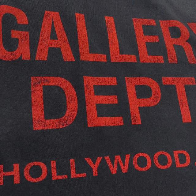 1:1 Top Quality Red-Letter Print Basic Washed Black Tee 28677358