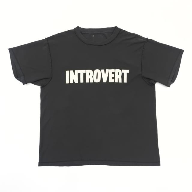 1:1 Top Quality 28321426 Extrovert Letter Print Washed Version Tee