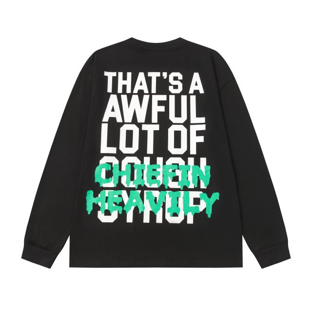 Big Head Cartoon Character Alphabet Print Long Sleeve T-Shirt 2 colors 28662828