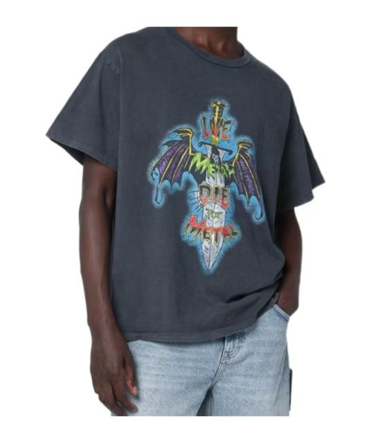 1:1 Top Quality Bat Cross Wing Print Tee 28632416