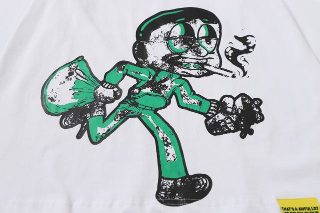 Big Head Cartoon Character Alphabet Print Long Sleeve T-Shirt 2 colors 28662828
