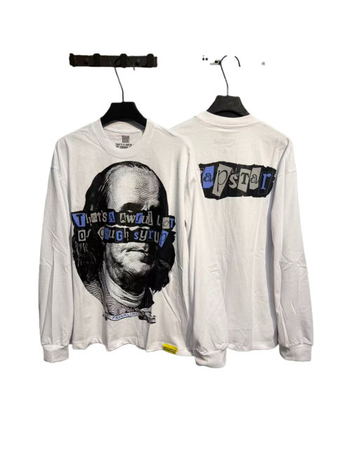 Franklin Portrait Letter Print Long Sleeve T-Shirt 2 colors 28673525