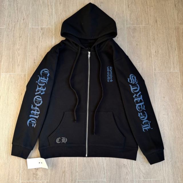 1:1 Top Quality CH Black Blue Logo Hoodie