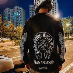 1:1 Top Quality CH White Black Sleeve T-Shirt
