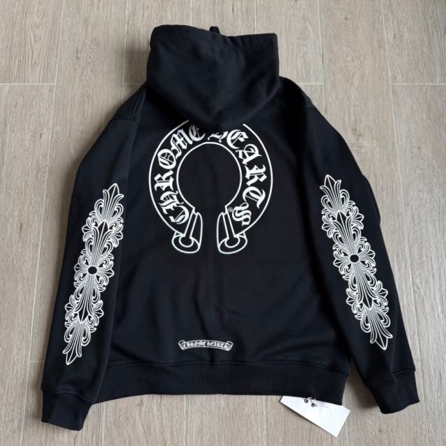 [HOT] 1:1 Top Quality CH Black Horseshoe Hoodie