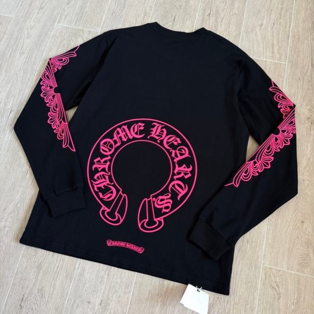 1:1 Top Quality CH Black Pink Long Sleeve T-Shirt