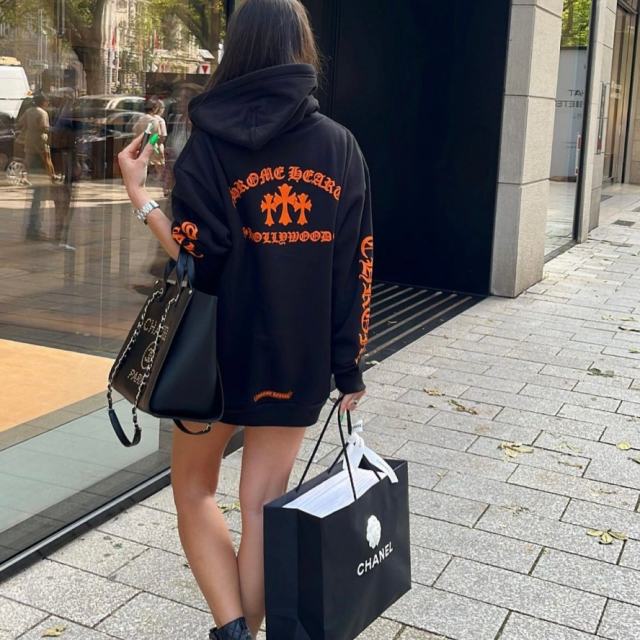 1:1 Top Quality CH Black Orange Crosses Hoodie