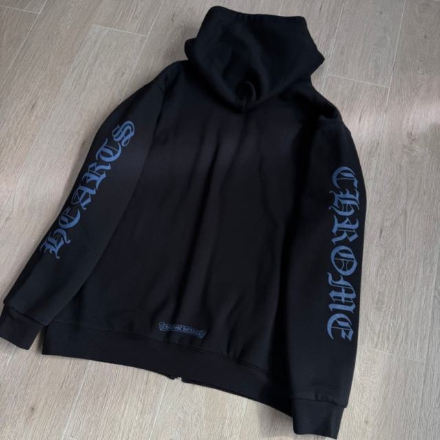 1:1 Top Quality CH Black Blue Logo Hoodie