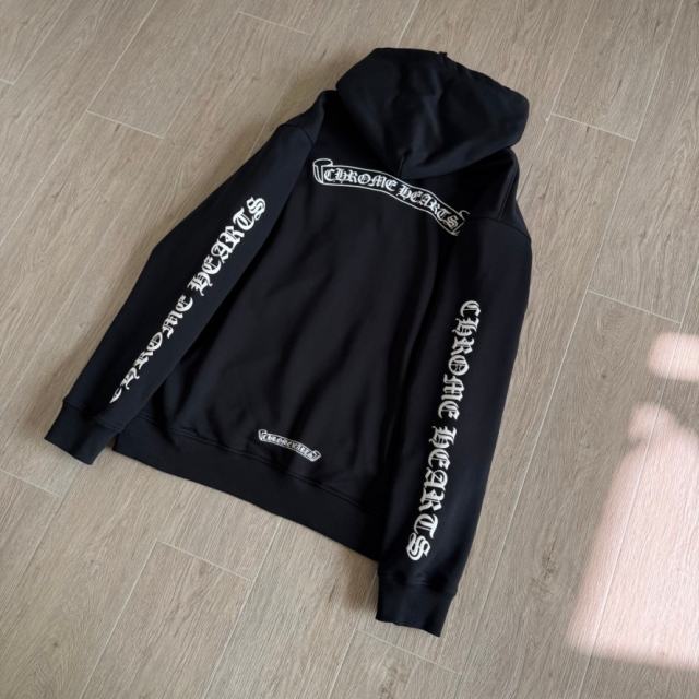 1:1 Top Quality CH Black Banner Logo Hoodie