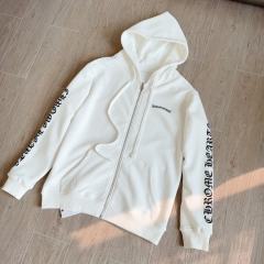 1:1 Top Quality CH White Banner Logo Hoodie