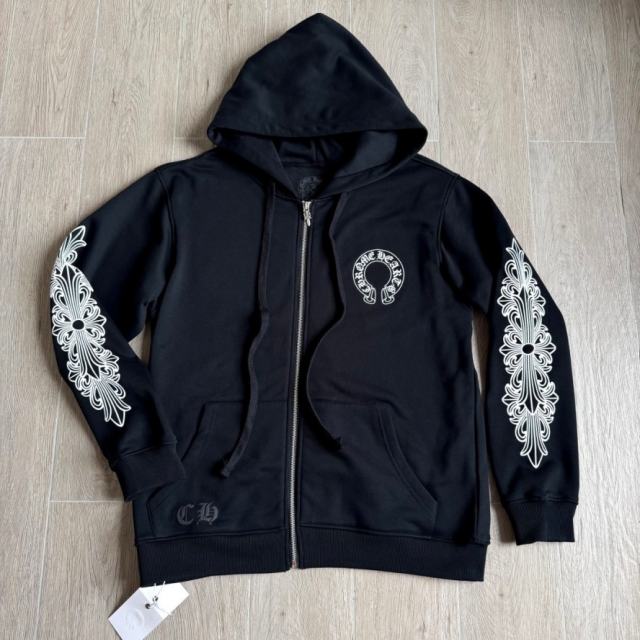 [HOT] 1:1 Top Quality CH Black Horseshoe Hoodie