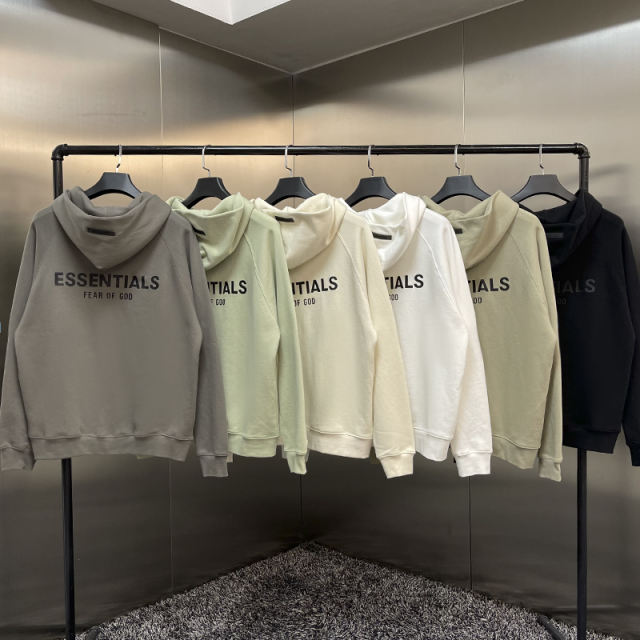 [HOT SALE] Fear of God FOG Essentials Zipped Hoodies (Beige/Gray/White/Beige/Black/Green)