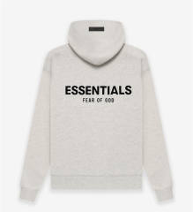 Fear of God Essentials FOG Black Flocking Hoodie (Black/Gray)