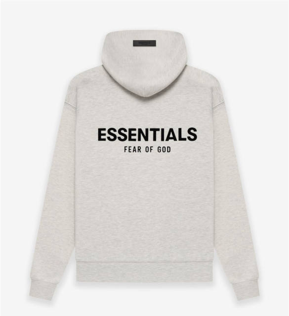 Fear of God Essentials FOG Black Flocking Hoodie (Black/Gray)