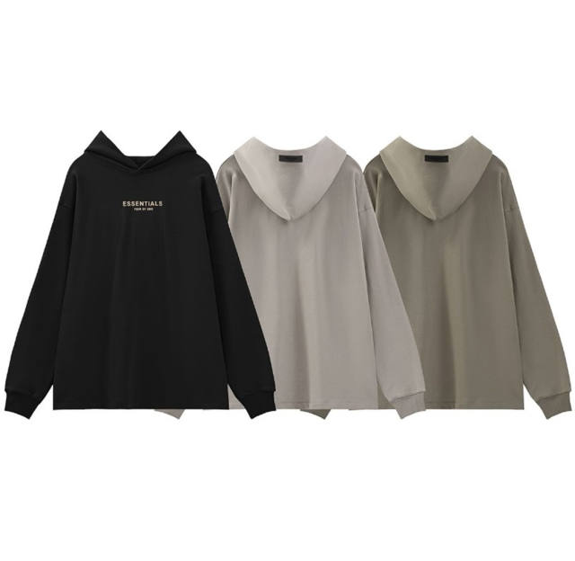 Fear of God FOG Essentials Logo Hoodie (Black/Gray/Olive)