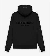 Fear of God Essentials FOG Black Flocking Hoodie (Black/Gray)