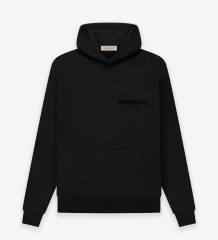 Fear of God Essentials FOG Black Flocking Hoodie (Black/Gray)