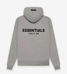 Fear of God Essentials FOG Black Flocking Hoodie (Black/Gray)