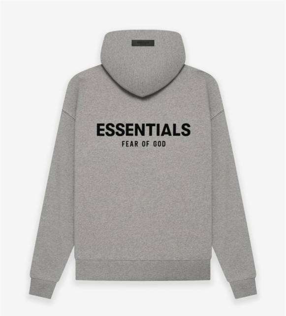 Fear of God Essentials FOG Black Flocking Hoodie (Black/Gray)
