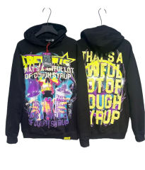 Skull Purple Syrup Cup Print Hoodie 28620242