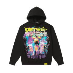 Skull Purple Syrup Cup Print Hoodie 28620242