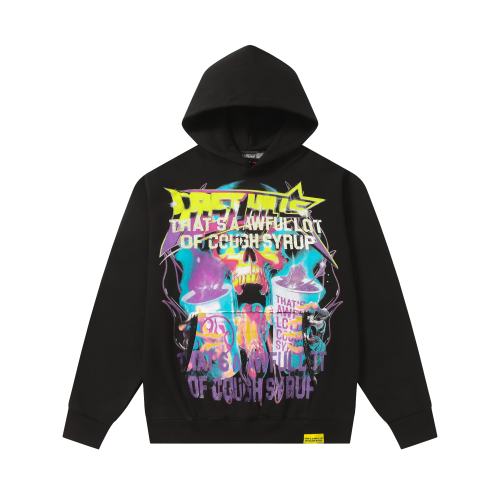 Skull Purple Syrup Cup Print Hoodie 28620242