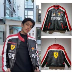 Ferrari Embroidered Leather Jacket 28661886