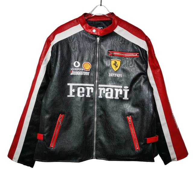 Ferrari Embroidered Leather Jacket 28661886