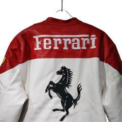 Red and White Zebra-striped Embroidered Leather Jacket 28702273