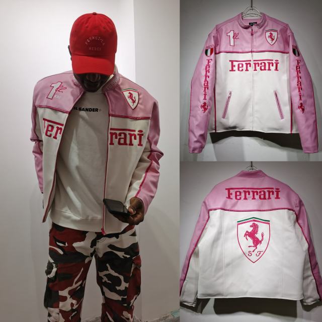 Two-Tone Ferrari Leather Jacket 28661907
