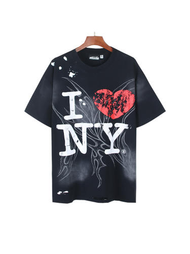 Cracked Letter Print Washed Version Distressed Tee 28515200