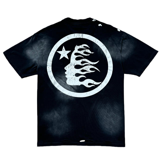 Cracked Letter Print Washed Version Distressed Tee 28515200