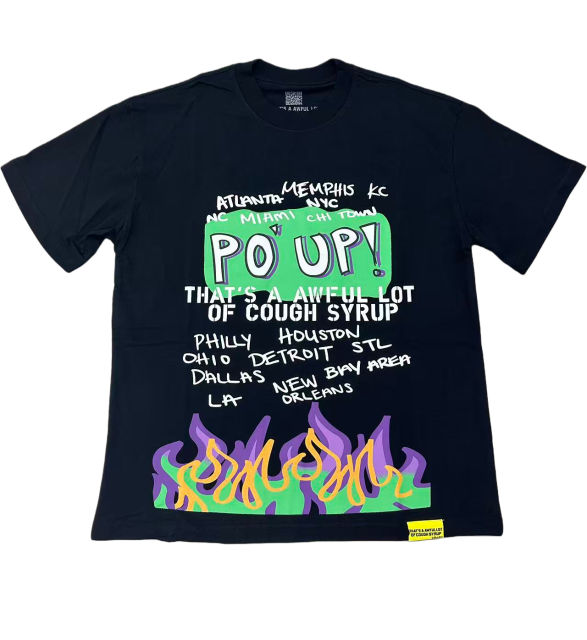 Spilled Syrup Bottle Flame Print Tee 2 colors 28703189