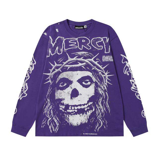 Thorn Flower Ring Saint Print Long Sleeve T-Shirt 2 colors 28704407