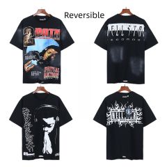 Character Print Washed Version Reversible Distressed Tee 28596852