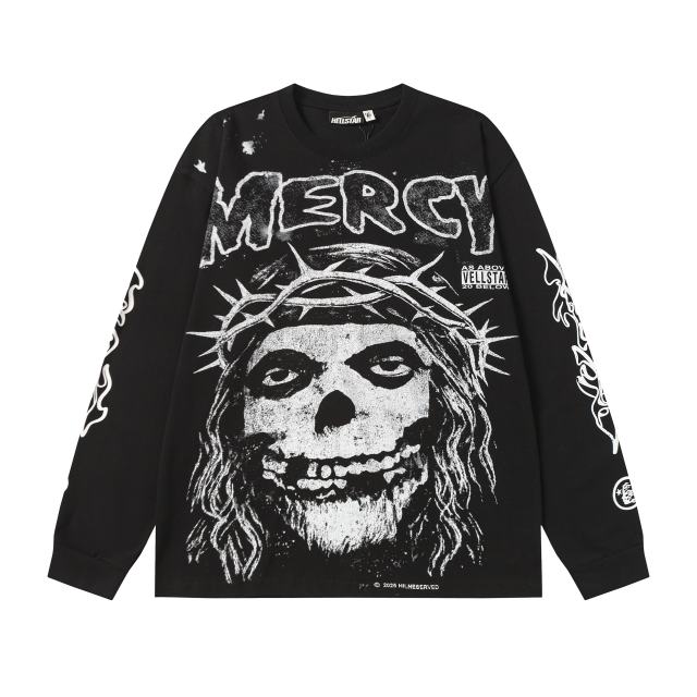 Thorn Flower Ring Saint Print Long Sleeve T-Shirt 2 colors 28704407