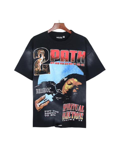 Character Print Washed Version Reversible Distressed Tee 28596852