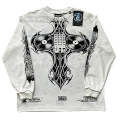 Tai Chi Symbol Print Reversible Long Sleeve T-Shirt 28596847