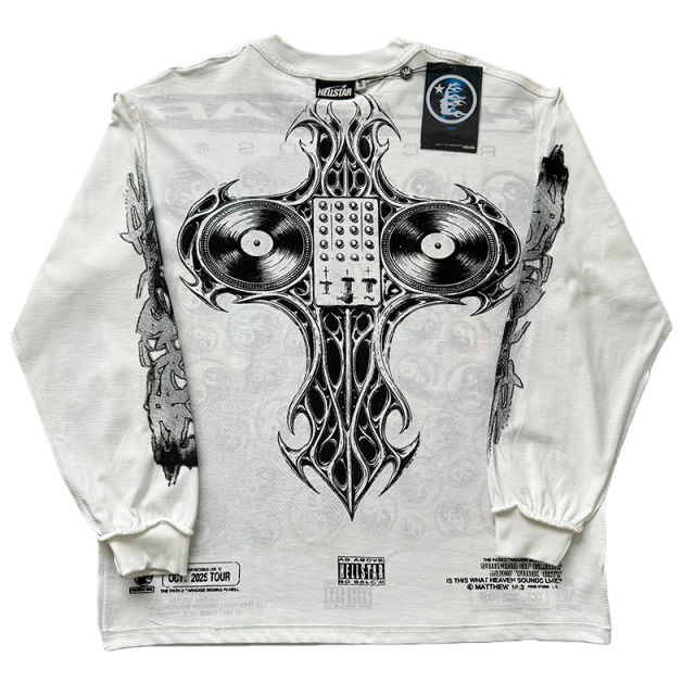 Tai Chi Symbol Print Reversible Long Sleeve T-Shirt 28596847