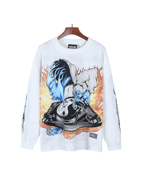 Tai Chi Symbol Print Reversible Long Sleeve T-Shirt 28596847