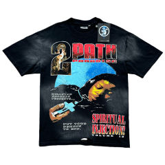 Character Print Washed Version Reversible Distressed Tee 28596852