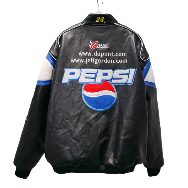 Pepsi NASCAR Commemorative Embroidered Leather Jacket 28635780