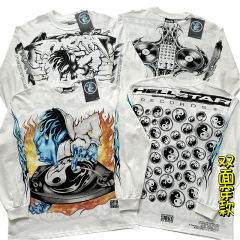 Tai Chi Symbol Print Reversible Long Sleeve T-Shirt 28596847