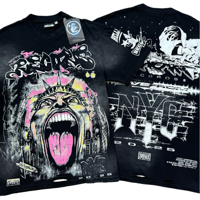 Parody Portrait Print Washed Version Distressed Tee 28559317