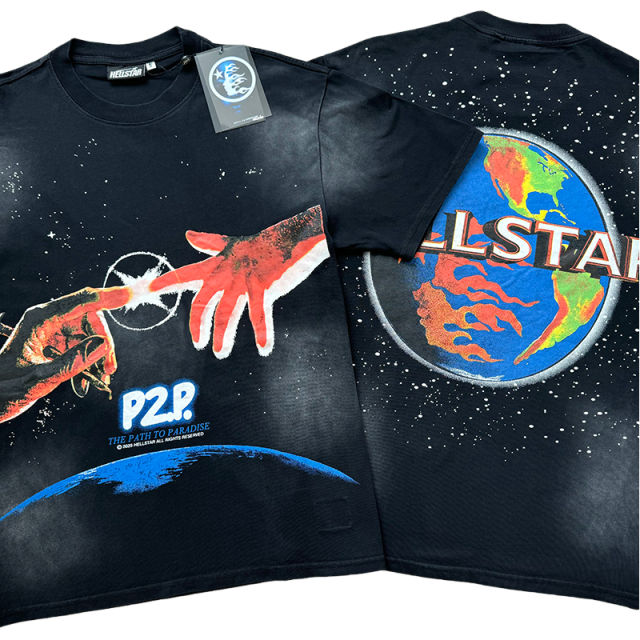 Earth Logo Ink-Splash Print Washed Version Tee 28515051