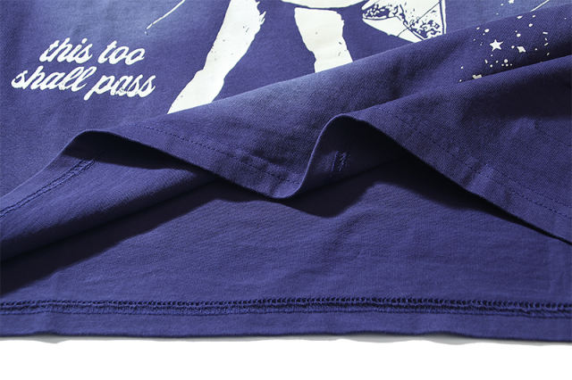 Rain-Soaked Little Girl Print Washed Version Tee 28704430