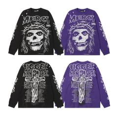 Thorn Flower Ring Saint Print Long Sleeve T-Shirt 2 colors 28704407