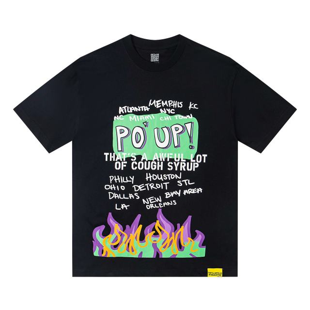 Spilled Syrup Bottle Flame Print Tee 2 colors 28703189