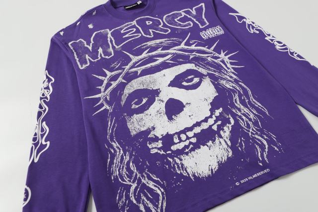 Thorn Flower Ring Saint Print Long Sleeve T-Shirt 2 colors 28704407